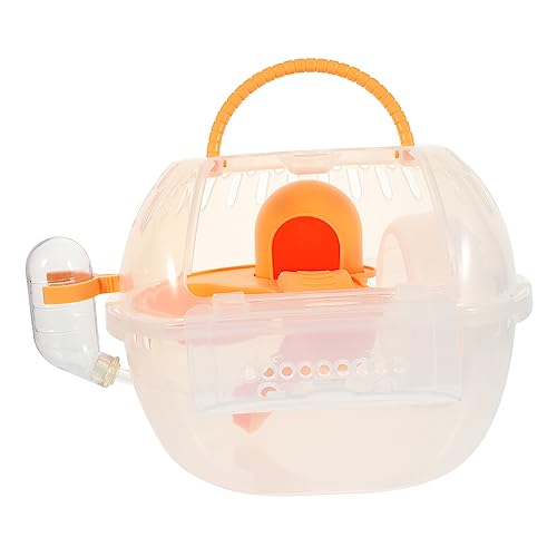 COLLBATH Hamsterkäfig Hamster käfig Hamster cage Kleintiertransportbox Hamsterreisekäfig Hamsterbox Tragetasche für Hamster kleine Tragetasche Hamsterhaus Haustierkäfig im Freien pp Orange von COLLBATH