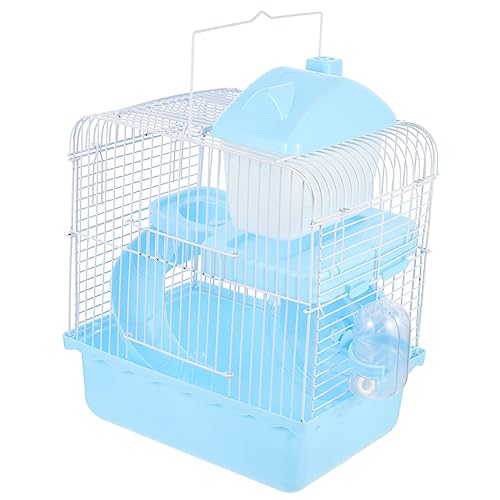 COLLBATH Hamsterkäfig kleine Haustierhütte Rennmaus meerschweinchen Schloss Hamsterheime Hamstervilla hamsterhaus Hamster Spielzeug Doppelschichtiger Rattenkäfig Rattenzimmer Abs Blue von COLLBATH