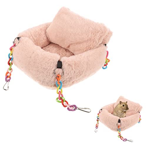 COLLBATH Hamsternest Bett für Hamster Ratte Hamster verbirgt Sich Haustiere Liner Käfig hamsterbett Hamster geschmeidiges Haustierbett Eichhörnchen-Hängematte Flanell Rosa von COLLBATH