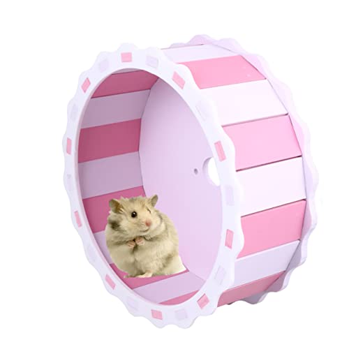 COLLBATH Hamsterrad Spielzeug Hamsterspielzeug Rennmaus Rad Spielzeuge Bling zubehör Hamster Spielzeug nager Spielzeug Haustier Hamsterkäfig Holzrad Spielzeug Hamster spielt Rad Bambus Rosa von COLLBATH