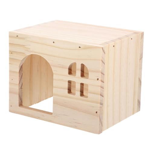 COLLBATH Hamsterversteck kleintierhaus Hamster zubehör nagerhaus Hamster Holzhaus sicher Holz Hamster Versteckhaus Meerschweinchen Hamsterhaus Hamsterhäuser und Verstecke hölzern von COLLBATH