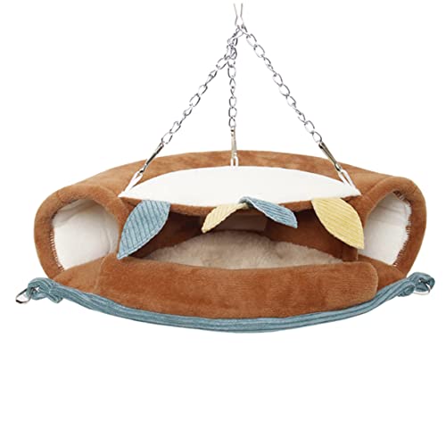 COLLBATH Hamsterwiege Haustier-Hängemattenbett Hängematte für Hamster Meerschweinchen Eichhörnchen-Hängematte Frettchen Hängematte Haustier hängendes Bett Hamsterkäfig Hängematte Brown von COLLBATH