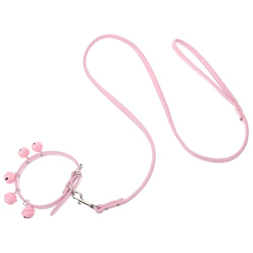 COLLBATH Haustier Hundehalsband Haustierleine Trainingsleine Für Hunde Welpenhalsband Kragen Ziehen Hundegeschirre Glockenleine Tierischer Halskragen Escape-katzengeschirr Hundeleine Rosa von COLLBATH