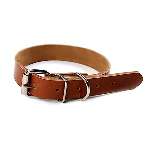 COLLBATH Haustier Hundehalsband Haustierprodukte Haustiersachen Welpenhalsband Aus Rindsleder Brown von COLLBATH