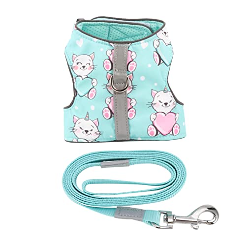 COLLBATH Haustier Katzengeschirr cat Leash cat Harnesses - Hundegeschirr Katzengeschirr für den Außenbereich Fluchtsicheres Katzengeschirr Haustier Geschirr Polyester Green von COLLBATH