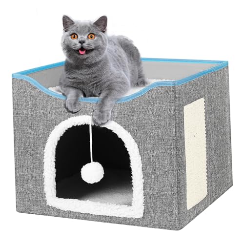 COLLBATH Katzen Katzen Sachen Für Drinnen Haustier Katzenstreu Katzenhaus Katzenhütte Katzenutensilien Für Hauskatzen Katzenbetten Für Hauskatzen Katzenzelt Zwinger Zusammenklappbar von COLLBATH