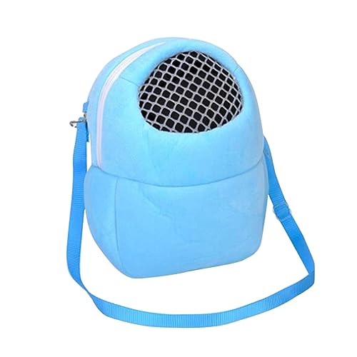 COLLBATH Haustier Rucksack Aus Baumwoll Samt Atmungsaktive Tragetasche Für Hamster Eichhörnchen Meerschweinchen Und Chinchilla Größe M Tragbares Nest Blau Ideal Für Unterwegs von COLLBATH