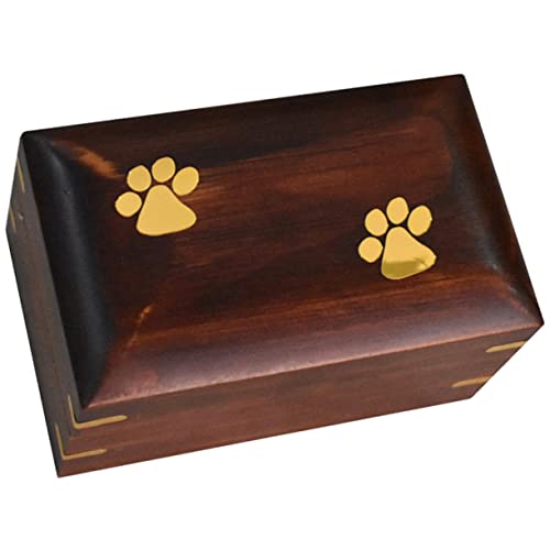 COLLBATH Haustier Urne tierurne Haustiergedenkurne Tierhaarentferner für Teppiche Zierbehälter Hundeurnen für Asche Praktische Urne für Katzenasche Hundeurne im Retro-Stil Holz von COLLBATH