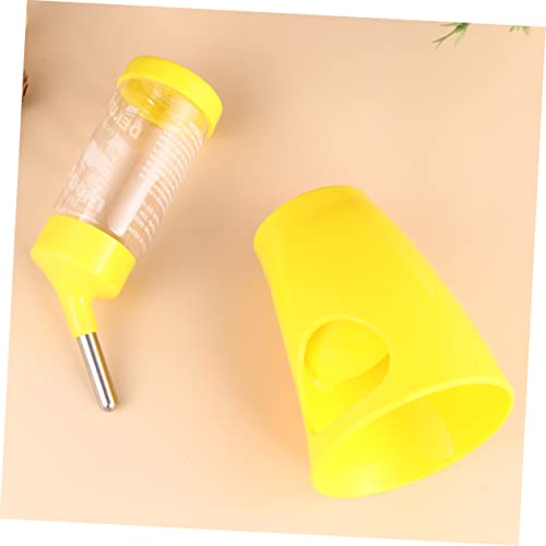 COLLBATH Haustier-wasserflasche Rennmaus Zwinger Hundeflasche Kaninchen Wurf Spender Für Wassernapf Für Hunde Igel Wasserflasche Welpe Heu Hamsterflasche Brunnen Käfig Nest Yellow von COLLBATH