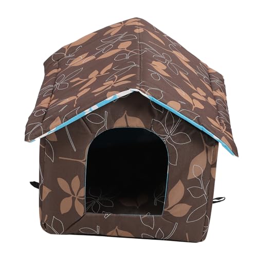 COLLBATH Haustierbett gemütliche Katzenhöhle Katzenkäfig Katzennest Kätzchen Bett Zelt Versteckbetten für Katzen katzenhaus pet Bed cat cave Katzenschlafzelt Haustier Zelt Stoff Coffee von COLLBATH