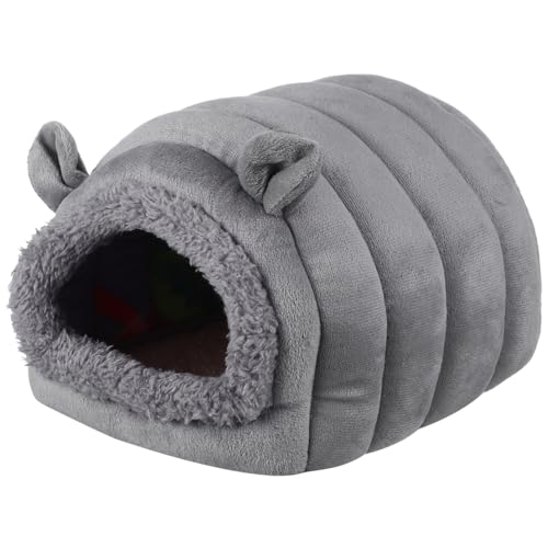 COLLBATH Haustierhaus für Meerschweinchen Hamsterhütte Chinchilla-Accessoire Hasenbett Kleines Chinchillahaus nagerhaus haustierbett Warmes Hamsterhaus Hamster nach Hause Segeltuch Grey von COLLBATH