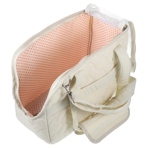 COLLBATH Katzen Tasche Kompakte Tragetasche Für Katzen Und Kleine Hunde Faltbare Haustiertrage Aus Weichem Atmungsaktivem Material Creme Ideale Transportlösung Für Reisen Und Ausflüge Katzen Carrier von COLLBATH