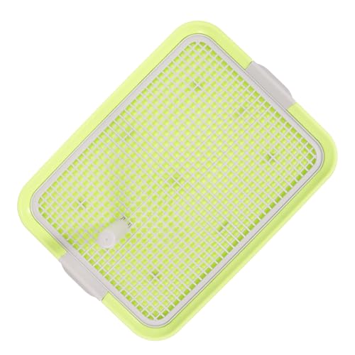 COLLBATH Haustiertoilette Welpen Urinschale Für Welpen Töpfchen Zug Kaninchen Wc-ablage Indoor-hundetöpfe Gitter Hundetoilette Pee-pad-Halter Trainingstablett Light Green Plastik von COLLBATH