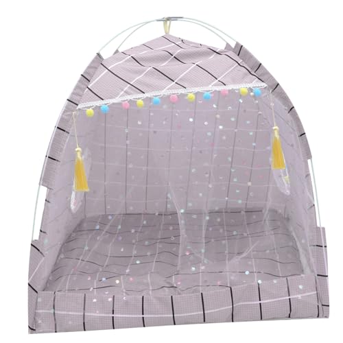 COLLBATH Haustierzelt haustierbett pet Bed petbett Hundezelt Katzenzelt Indoor-Zelt Tierhütten Haustier Tipi Katzenversteck Zwinger faltbares Zelt für Hunde Sommerzelt für Katzen Glasfaser von COLLBATH