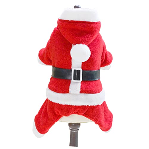 COLLBATH Weihnachtskostüm Hunde-weihnachtsmann-kostüm Warmes Hunde-Sweatshirt Haustier Wintermantel Haustierkleidung Hundebekleidung Rot Haustierzubehör Atmungsaktiv von COLLBATH