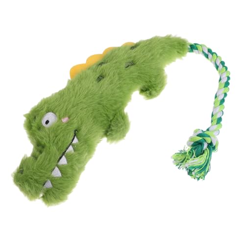 COLLBATH Hund Plüschtier für welpen Plüsch Alligator Tierform Plüschspielzeug Welpen mit Quietsch zahnspielzeug für Hunde gefülltes Beiß Light Green von COLLBATH