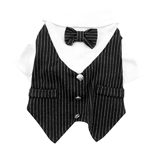 COLLBATH Hundekleidung Bequemer Haustieranzug Polyester Kleid Gentleman Kleid Requisiten Kostüm Für Home Cosplay (schwarz, Größe L) von COLLBATH