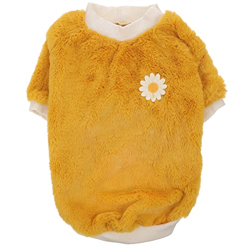 COLLBATH Hundekleidung Katzenkleid Weihnachtshundekostüm Hundevlies Warmes Haustierkostüm Katzenjacke Halloween-Hunde-Outfit Hundehochzeit Rot Haustierbedarf Hunde-Hoodie Polyester Yellow von COLLBATH