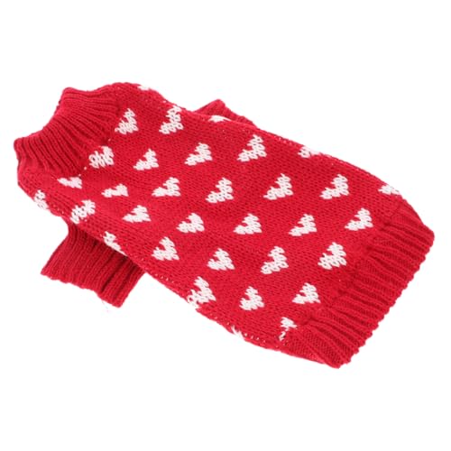 COLLBATH Hundepullover Hundekleidung Hunde Strickpullover Katze Weste Haustierweste Haustierzubehör Muskelshirt dekorativer Hunde-Katzen-Pullover Winterpullover für Hunde Herz Mantel von COLLBATH