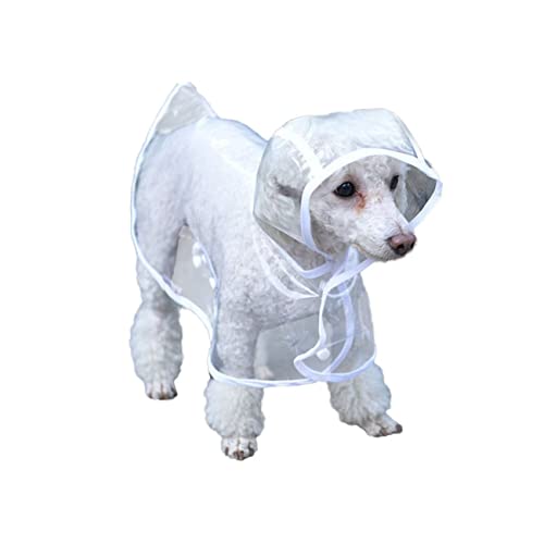 COLLBATH Hunderegenmantel Haustier Hund Poncho Regenjacke Für Hunde Klare Ponchos Leichter Hoodie Reflektierender Kapuzenpullover Regenmantel Für Hunde Regenmantel Für Haustiere Weiß von COLLBATH