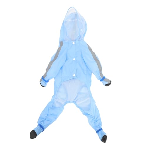 COLLBATH Regenmantel Hund Ganzkörper-Haustier-Regenjacke Wasserdichter Anzug für Hunde Bequemes Atmungsaktives Material Blau S Hunderegenmäntel für Hunde von COLLBATH