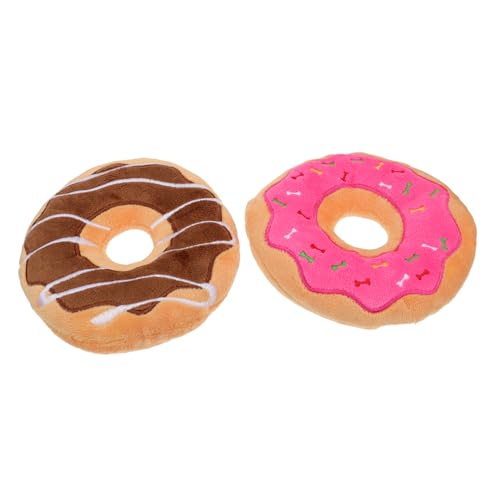 COLLBATH Hundespielzeug Aus üsch Interaktive Donut Kauspielzeuge Für Welpen Große Weiche Und Knuddelige Spielzeuge Pink Und Kaffee Zahnpflege Und Spielspaß Für von COLLBATH