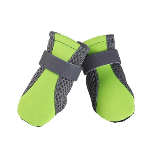 COLLBATH Hosenträgerstiefel für Hunde atmungsaktive Hundeschuhe aus Mesh rutschfeste Sohle Grün Größe M Haustierschuhe für Welpen zufälliger Stil von COLLBATH