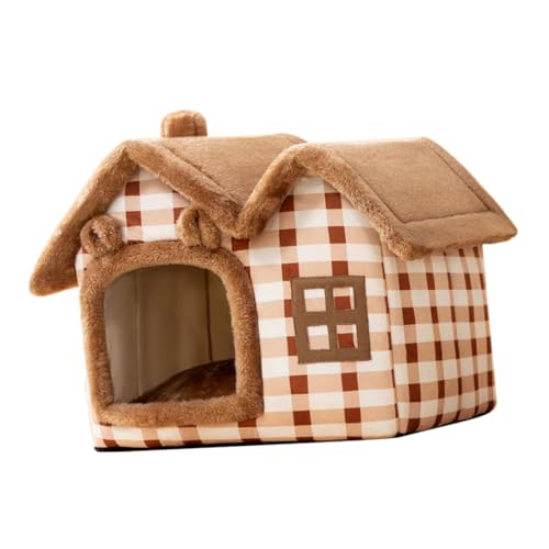 COLLBATH Indoor-Kätzchenhaus Waschbares Haustierhaus Plüschiges Haustierbett großer Katzentransporter Bereicherung für Katzen Wurf Hundehütte Tür katzenhaus Katze schlafplatz Kätzchen Nest von COLLBATH