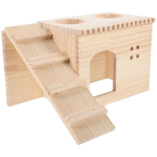 COLLBATH Luxuriöser Hamsterunterschlupf Aus Holz Versteck Nest Heimtierbedarf Hamsterkäfig Versteckspielzeug Unterhaltsam Spielerisch Für Die des Hamsters von COLLBATH