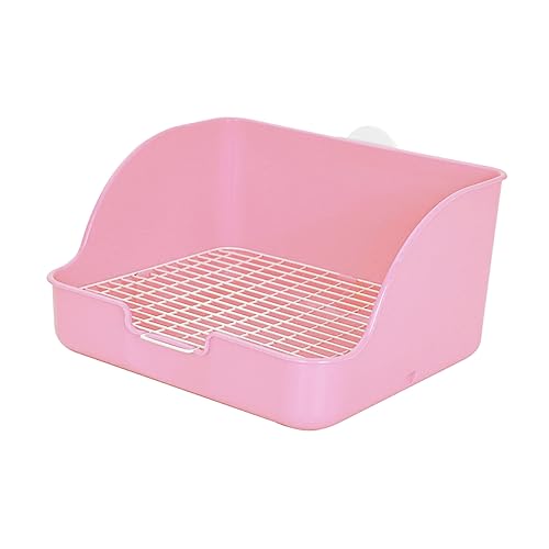 COLLBATH Kasten Häschen Toilette Häschen Haustiertoilette Kaninchen-Töpfchentrainer Hase Hamster klo kaninchentoilette Anti-Fall-Häschen-Töpfchen kleine Haustierkäfigversorgung Plastik Rosa von COLLBATH