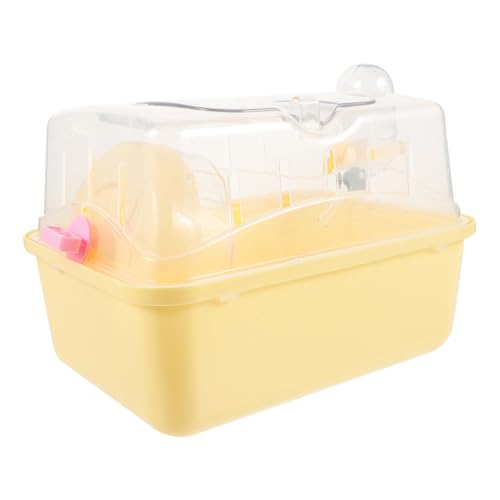 COLLBATH Kasten Hamsterkäfig Hamster-Reisekäfig Haustierkäfig Guinea-Inhaber Hamster-Reisebehälter im Freien Hamster gehege hamstergehege Tragetasche für Hamster Hamsterhaus Plastik Yellow von COLLBATH