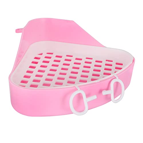 COLLBATH Kasten Kaninchentoilette Badehaus Für Hamster Häschen Toilette Wurf-Zug-Kaninchen Toilettentraining Kaninchen Töpfchen-Trainer-Ecke Kaninchen-töpfchen-Toilette Rosa Plastik von COLLBATH