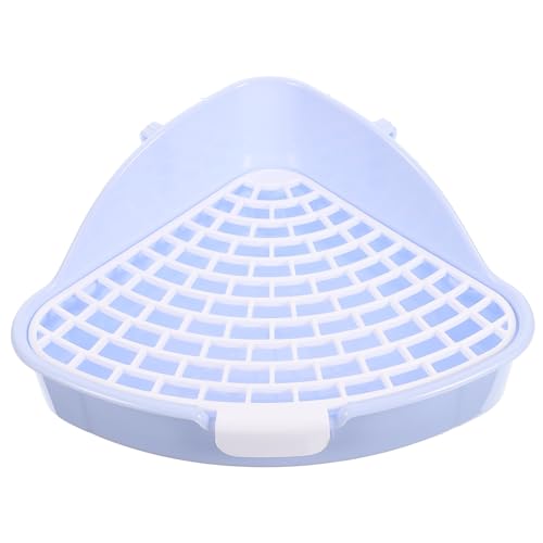 COLLBATH Kasten Kaninchentoilette Betthamster Liner Pellets Bausatz Töpfchen Heu kaninchenklo Hasen klo Meerschweinchenklo kleines pinkel Toilette Häschen Toilette Plastik Sky-Blue von COLLBATH