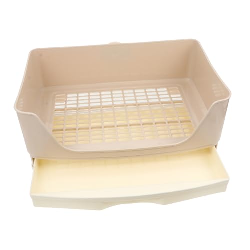 COLLBATH Kasten Kaninchentoilette Meerschweinchentablett Badewanne Käfig Töpfchen Trainer Tierstreu Für Kaninchen Hamster Toilettenecke Hasen-töpfchen Kleintierkäfigpfanne Heu Beige Plastik von COLLBATH