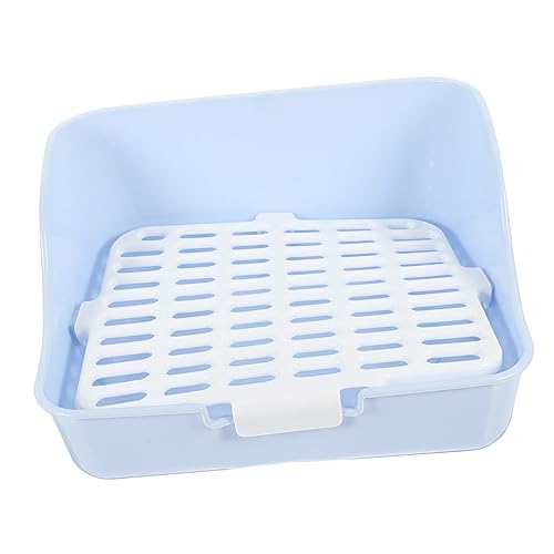 COLLBATH Kasten Kaninchentoilette Töpfchen-Trainer-Tablett-Ecke Kaninchen toilettenauflage kaninchenklo Hasen klo Trainingsecke für Haustiere Kaninchen-Toilettenbecken Plastik Sky-Blue von COLLBATH