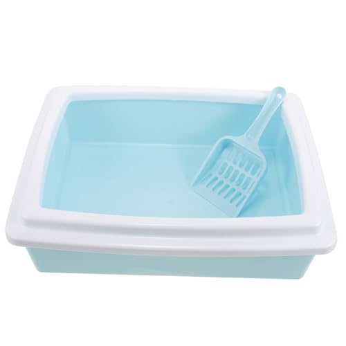 COLLBATH Kasten Katzentoilette Schaufeln für Katzenstreu Katzenstreusieb Schaufel für Haustierstreu Wurfschaufel katzentoillette litterbox Mülleimer Kätzchen saubere Toilette pp Sky-Blue von COLLBATH