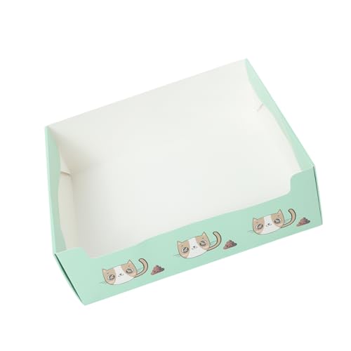 COLLBATH Kasten Katzentoilette großes katzenklo Bausatz Mülleimer hängender Kleiderbügel Kit Kurbel Mülleimer für Katzenzubehör faltbares Kätzchen Kätzchenmüll kann Papier Light Green von COLLBATH