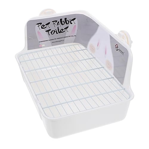 COLLBATH Kasten Töpfchenhalter Hasenkäfig Toilette Hamster Toilette Anti-Fall-häschen-töpfchen Bunny-Trainer-Toilette Katzentoilette Trainingshilfe Für Die Haustiertoilette Plastik Weiß von COLLBATH