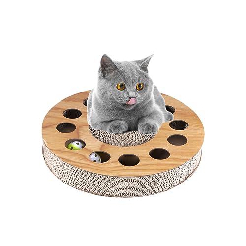 COLLBATH Katze kratzt mit Ball Katzenglockenkugeln Doppelseitiges Klebeband für Katzen Katzenband Kratzbrett für Katzen katzenspielzeug aus Wellpappe für Haustiere von COLLBATH