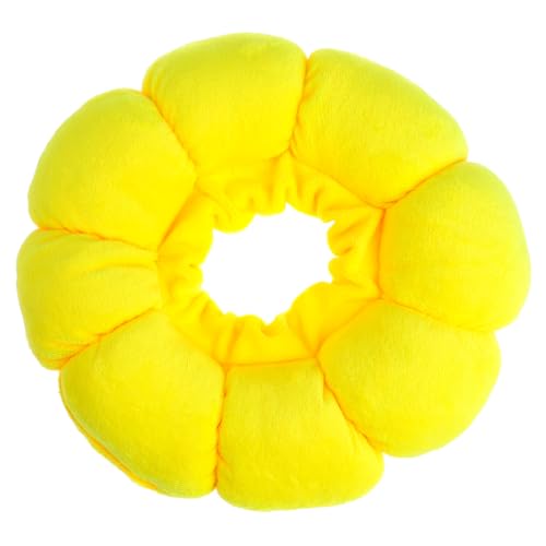 COLLBATH Katzenhalsband Katzenkrapfen Katzenzapfen Katzenhalskrause für und Kätzchen Plüsch Katzenhalskragen Katzenkegel weich -Donut- Flaum Yellow von COLLBATH