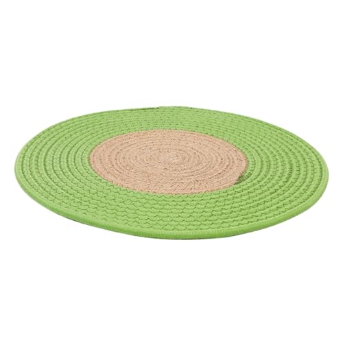 COLLBATH Katzenkratzbrett Baumwoll putztuch katzenmatte cat mat cat Spielzeug Katzen Matte Rattan-Webmatte für Unterlage gewebte Teppiche runde Teppiche Katze schlafmatte Katzenbedarf Green von COLLBATH