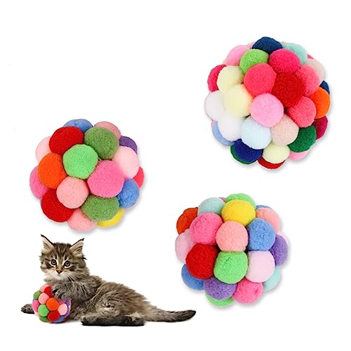 COLLBATH Katzenminze Bälle Für Katzen Interaktiver Katzenball Mit Bunten Farben Und Glöckchen Lustiges Katzenspielzeug Für Unterhaltung Und Beschäftigung von COLLBATH