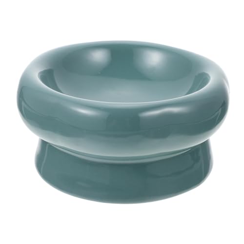 COLLBATH Katzenschüssel aus Keramik erhöhter Katzennapf Katzenwasserschale erhöhte Katzennäpfe erzogen hoch futterkörbe pet Water Bowl entzückende Kätzchenschale Hundenapf aus Keramik Green von COLLBATH