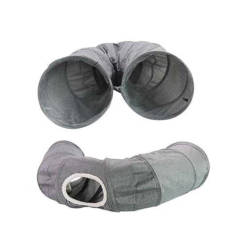 COLLBATH Katzenspielzeug Katze faltbares Katzenzelt-Laufstall Katzenspiele Katzenbälle interaktives kleintierspielzeug für Haustiere Pet-Tube- Grey von COLLBATH