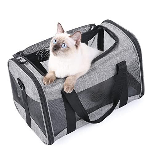 COLLBATH Katzentransporter Hundekotbeutel Sitz Käfig Träger Die Einkaufstasche Groß Transportbox Für Haustiere Welpenkiste Transportbox Für Katze Hund Reisetasche Hund Tragetasche Auto Grey von COLLBATH