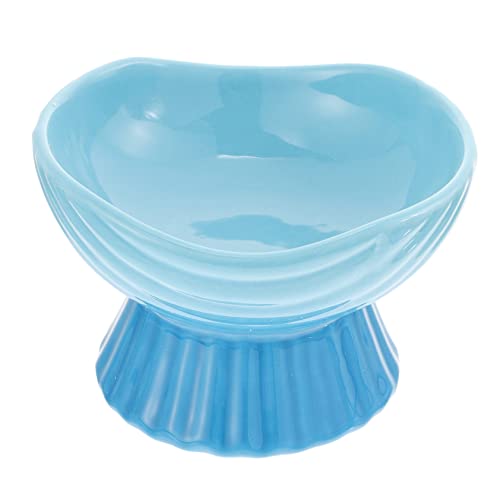 COLLBATH Keramiknapf für Haustiere Futterautomat für Welpen Futternapf für Katzen Hundenapf Welpe Bogen pet Bowl Elevated Feeding Bowl katzennäpfe Katzennapf Futternapf für Haustiere Blue von COLLBATH