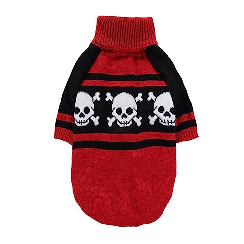 COLLBATH Kleidung Für Haustiere Schönes Haustier-Outfit Cosplay-Kleidung Für Hunde Haustier-Halloween-Strickwaren Halloween-welpenkostüm Hunde-Overalls Halloween-hundekostüm Acryl Rot von COLLBATH