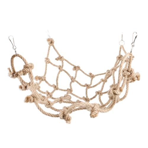 COLLBATH Kletternetzhängematte Papageien hängend Käfig Vogelnetz für Conure Hamsternetz Vogel-Kletternetz Sittichnetz Umweltfreundliches Strohhanfseil Light Brown COLLBATH Kletternetzhängematte Papageien hängend Käfig Vogelnetz für Conure Hamsternetz Vogel-Kletternetz Sittichnetz Umweltfreundliches Strohhanfseil Light Brown von COLLBATH