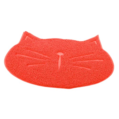 COLLBATH Matte in Katzenform Katzenfutter Haustier Wurf Futterautomat Nassfutter für Katzen Futterspender hundepolster hundematten Dog mat Futtermatten für Katzen Welpenfuttermatte PVC rot von COLLBATH