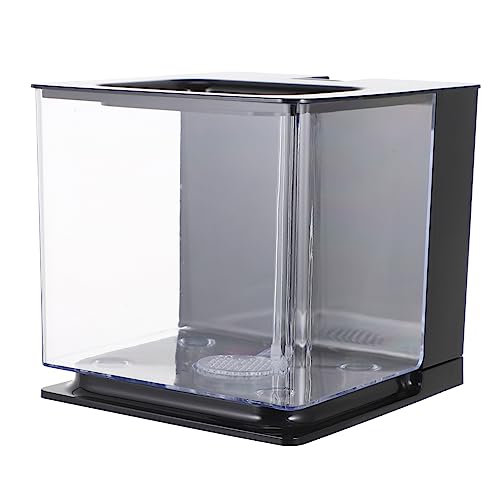 COLLBATH Mini-Aquarium Zubehör Für Aquarien Teich Reiniger Kühler Künstlich Spender Fischvorräte Fischfutterautomat Automatisch Kleine Aquarienheizung Brut Brut Tank Faltbar USB Black Acryl von COLLBATH